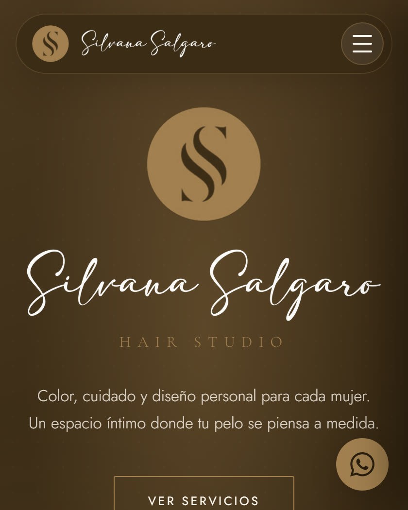Web de la peluquería de Silvana Salgaro