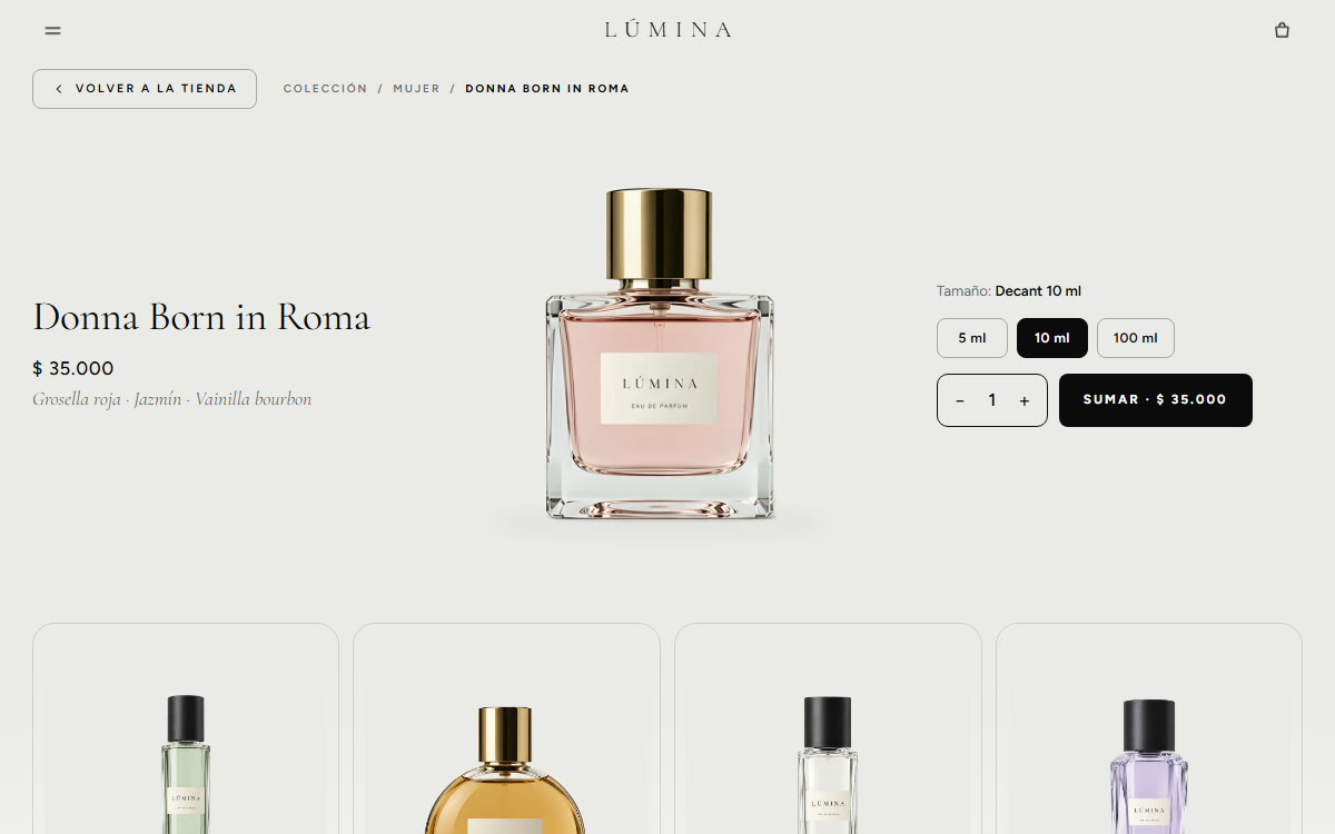 Tienda de perfumes Lúmina