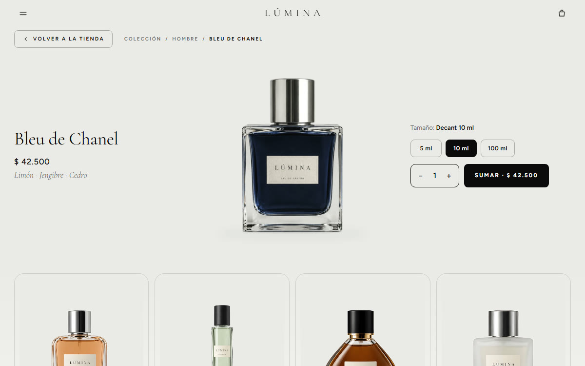 Tienda de perfumes Lúmina